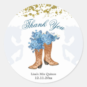 Autocollant bleu Rose mexicain Mis Quince