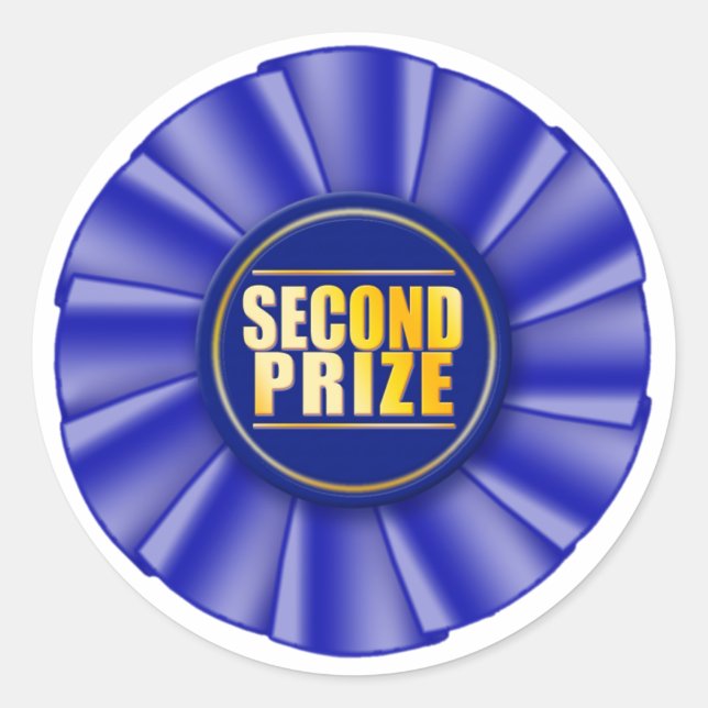 autocollant bleu rosette deuxième prix (Devant)