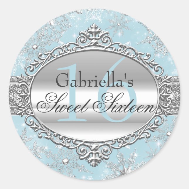 Autocollant Blue Snowflake Winter Wonderland Sweet (Devant)