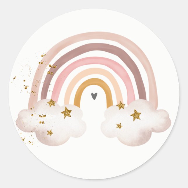 Autocollant Boho Arc-en-Ciel Tons Terre Pastel (Devant)
