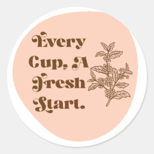 Autocollant Boho Chaque Tasse Un Nouveau Départ