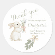 Autocollant Boho Floral Bunny Sage