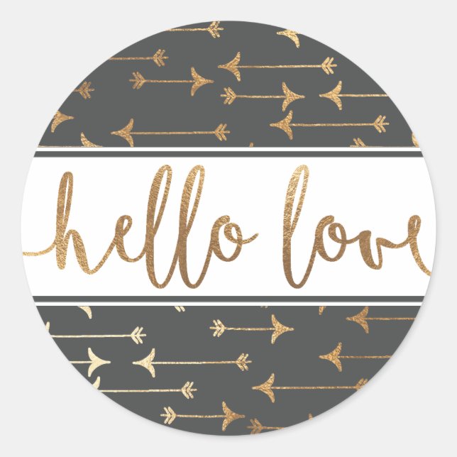 AUTOCOLLANT | Boho Gold Arrow Modern Chic Baby Bir (Devant)