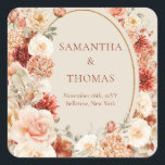 Autocollant Boho terracotta bordeaux à fleurs euca<br><div class="desc">Le design autocollant boho terracotta bordeaux eucalyptus floral design pour la suite papeterie mariage allie sans effort charme rustique avec des éléments botaniques élégants, créant un thème cohésif et sophistiqué pour tout événement mariage. La combinaison de teintes chaudes en terre cuite, de fleurs bordeaux profondes et de délicats feuilles d'eucalyptus...</div>