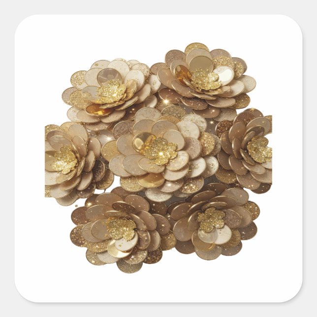 Autocollant Bold Silver FLEURS D'OR Art (Devant)