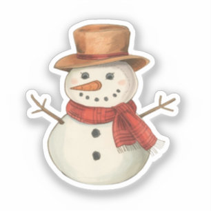 Autocollant Bonhomme de Neige Dessin de Caractèr