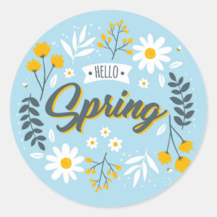Autocollant Bonjour Fleurs de Printemps