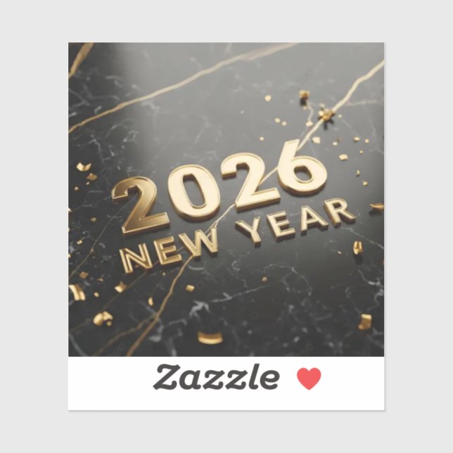 Autocollant Bonne Année 2026 (Feuille)