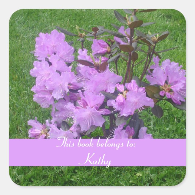 Autocollant Bookplate Rhododendron Violet (Devant)