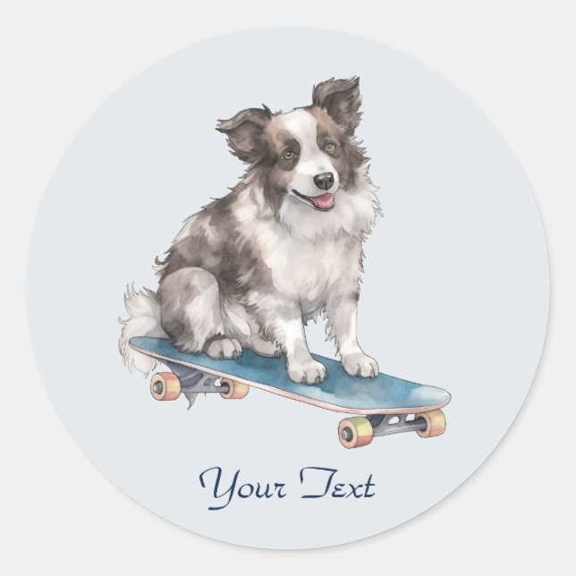 Autocollant Border Collie Aquarelle (Devant)