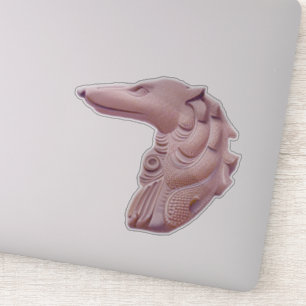 Autocollant Borzoi profil die cut rose