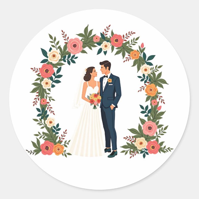 Autocollant Boticelli Mariage Couple (Devant)