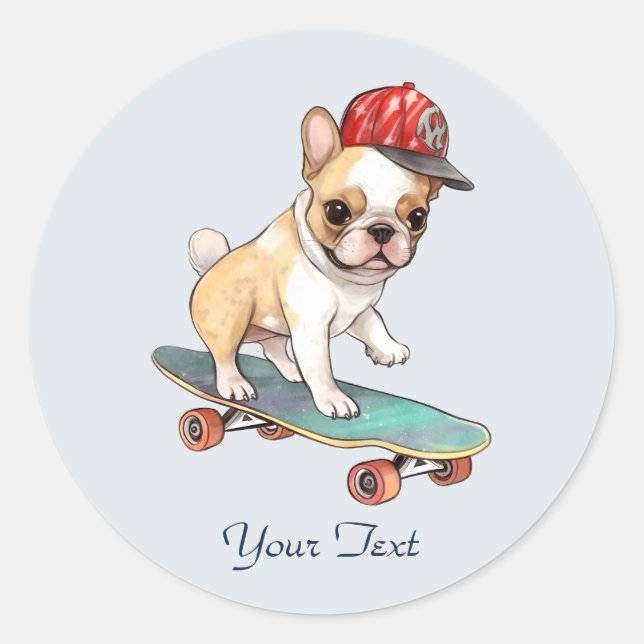 Autocollant Bouledogue Français Aquarelle (Devant)