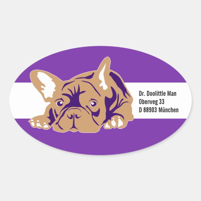 Autocollant Bouledogue Français avec texte (Devant)