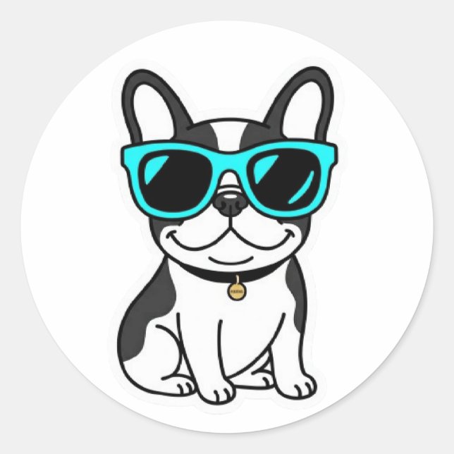 Autocollant Bouledogue Français nom de compagnie p (Devant)