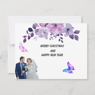 Autocollant bouquet de fleurs violettes aquarelle