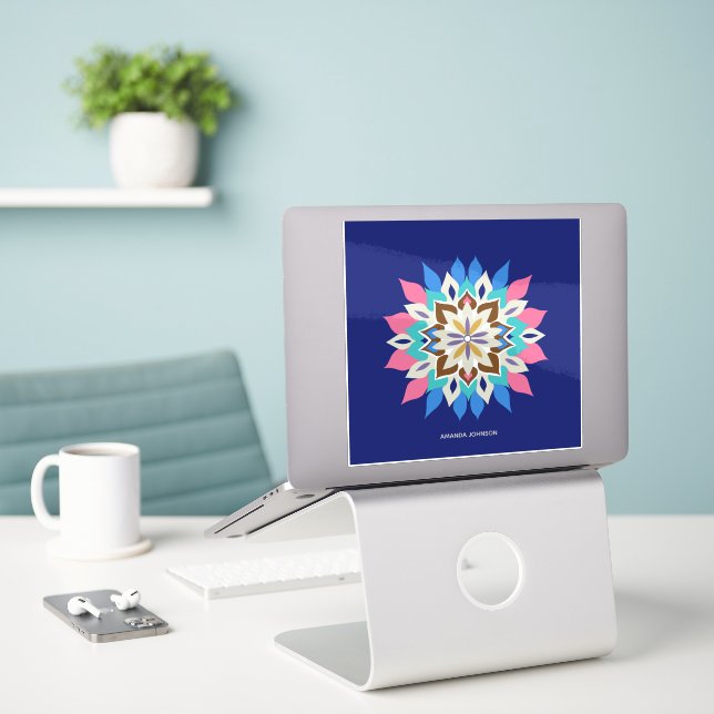 Autocollant brillant grand Blue Bayou (Ordinateur portable sur le bureau)