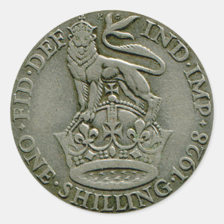Autocollant britannique de shilling 1928