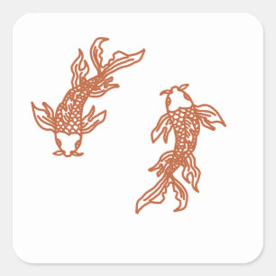 Autocollant Bronze Poissons Tiderise – Twin‑Fish c