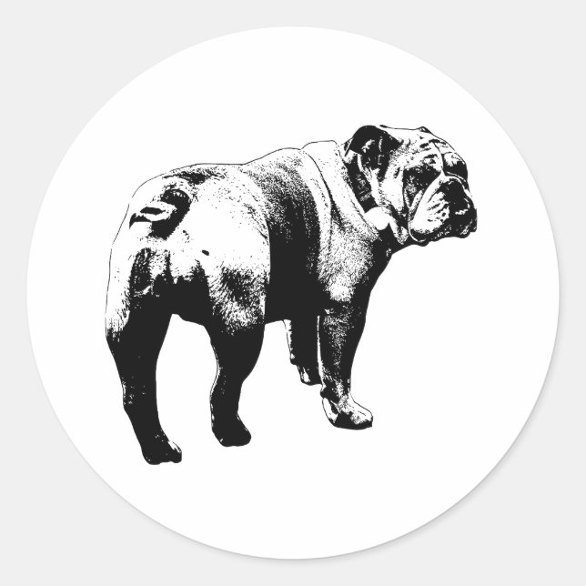 Autocollant Bulldog, Coupe Propre (Devant)