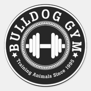 Autocollant Bulldog Gym Dumbbell