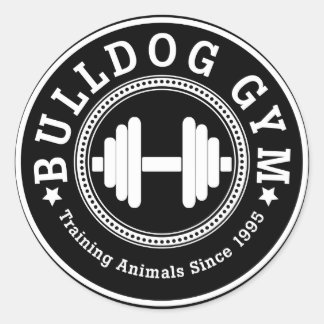Autocollant Bulldog Gym Dumbbell
