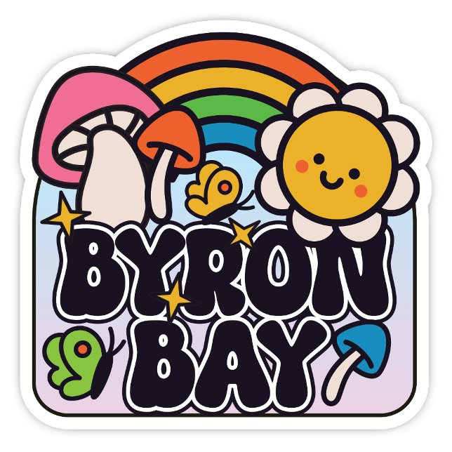 Autocollant Byron Bay, NSW Australie (Byron Bay NSW Australia Groovy Hippy Sticker)