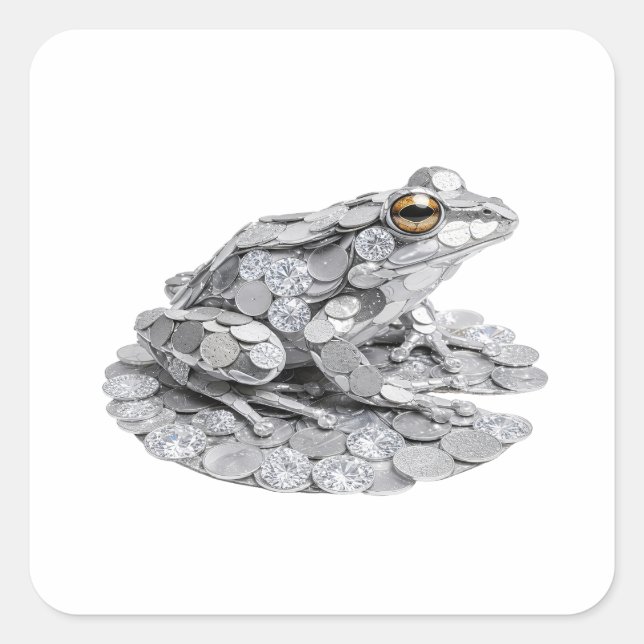 Autocollant Cadeau Abstrait Argent Amusant (Devant)
