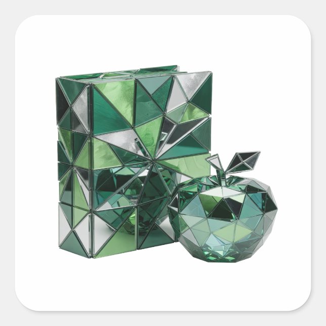 Autocollant Cadeau Abstrait Argent Attrayant (Devant)