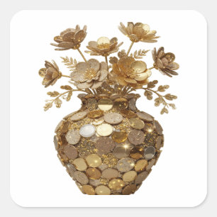 Autocollant Cadeau Abstrait Argent Original
