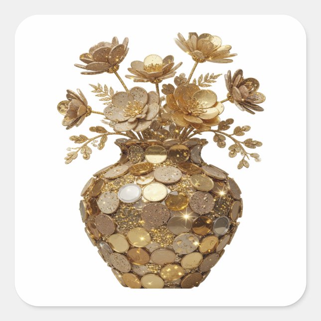 Autocollant Cadeau Abstrait Argent Original (Devant)