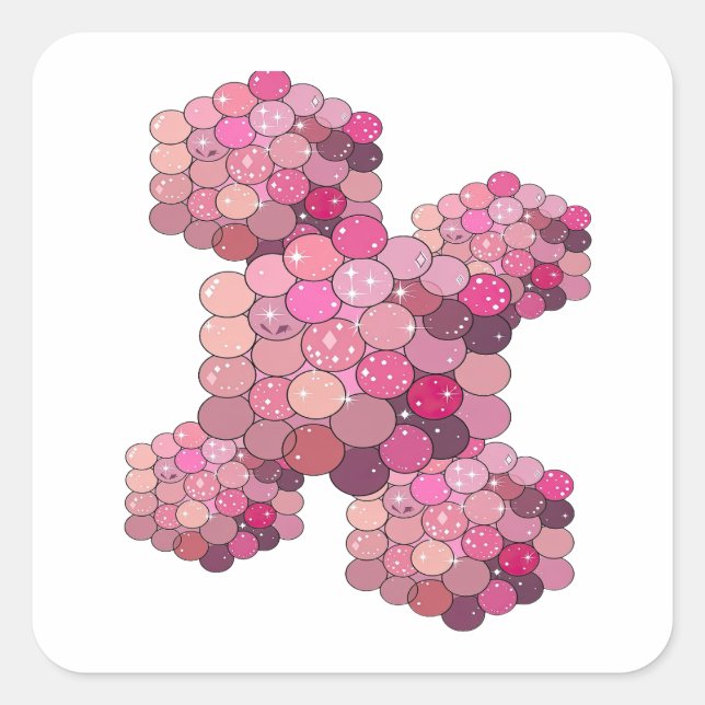 Autocollant Cadeau Abstrait Rose Original (Devant)