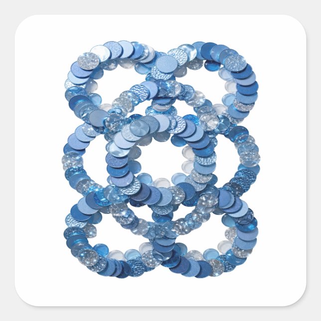 Autocollant Cadeau Bleu Pailleté BLEU (Devant)