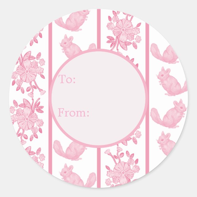 Autocollant cadeau Chinchilla Chintzy (Rose)  (Devant)