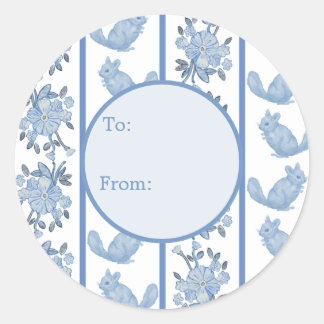 Autocollant cadeau Chintzy Chinchilla (Bleu)