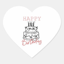 Autocollant Cadeau Cœur - Anniversaire Minimaliste