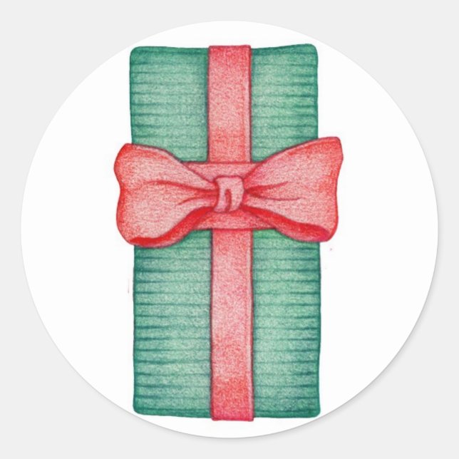 Autocollant cadeau coloré (Devant)