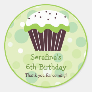 Autocollant cadeau d'anniversaire Cupcake