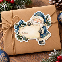 Autocollant cadeau de Noël vintage à l'aquarelle r