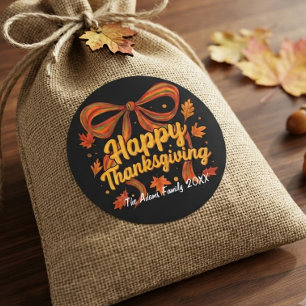 Autocollant cadeau de Thanksgiving heureux