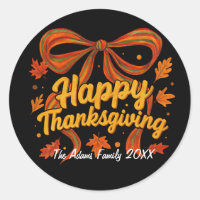 Autocollant cadeau de Thanksgiving joyeux