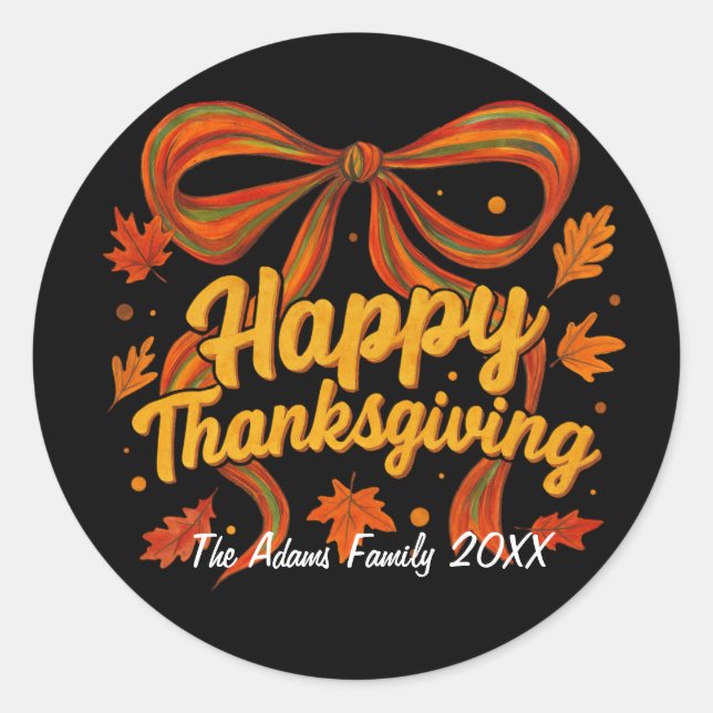 Autocollant cadeau de Thanksgiving joyeux  (Devant)