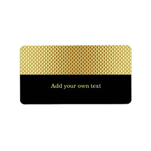 Autocollant Cadeau Étiquette Noir Label Métal Doré