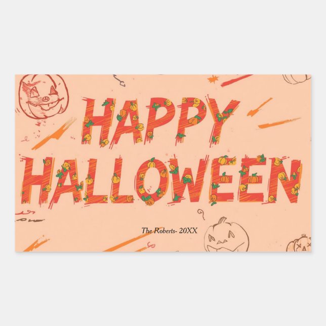 autocollant cadeau Halloween, Halloween minimalist (Devant)
