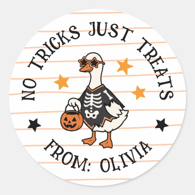 Autocollant Cadeau Halloween Sans Blagues (Devant)