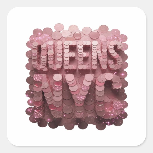 Autocollant Cadeau Luxe Rose QUEENS NYC (Devant)