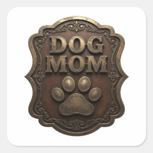 Autocollant Cadeau MAMAN CHIEN Or vibrant