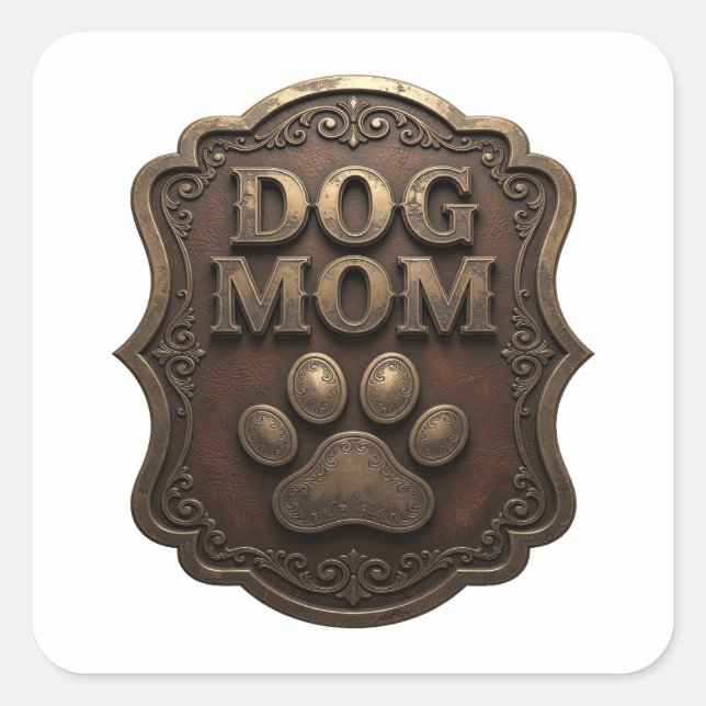 Autocollant Cadeau MAMAN CHIEN Or vibrant (Devant)