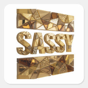 Autocollant Cadeau Or SASSY Sharp