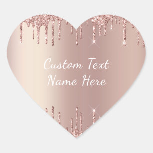 Autocollant Cadeau Personnalisé Paillettes Rose Go